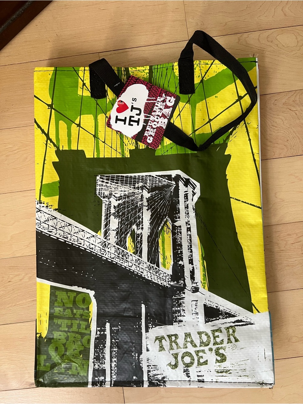 Trader Joe's Reusable Grocery Tote Bag - Green & Yellow